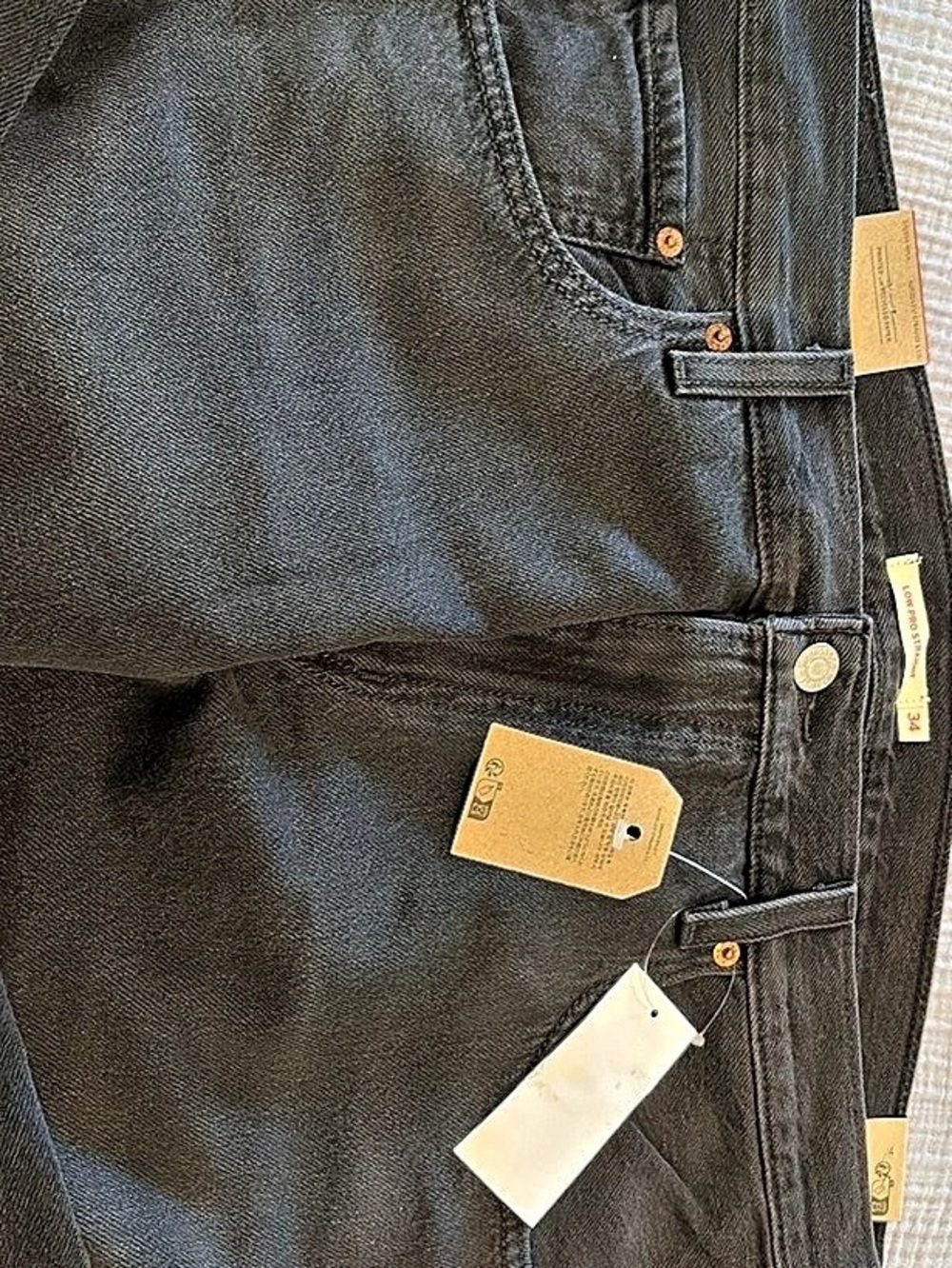 Levi's Low Pro Jeans Women's Straight Leg Black Waist 18 NWT